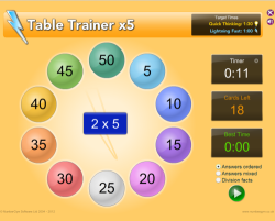 TableTrainer: x5 Answers ordered